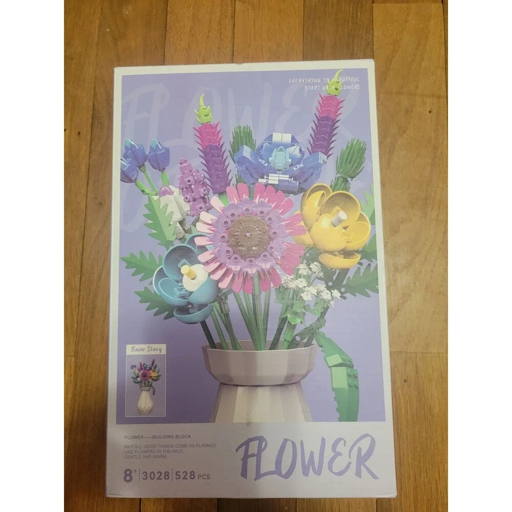 NEW-PremKare Botanical Collection fllower bouquet block set with vase